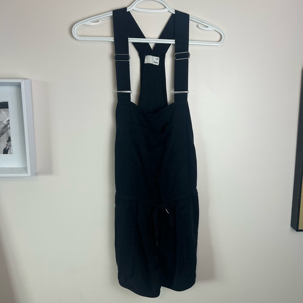 Aritzia Wilfred Free Beatriz Romper Black Overall Shortalls Utility Playsuit